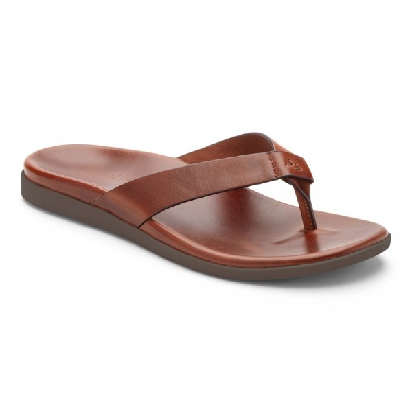 Vionic Sandals Ireland - Elijah Toe Post Sandal Brown - Mens Shoes On Sale | KROUL-7534